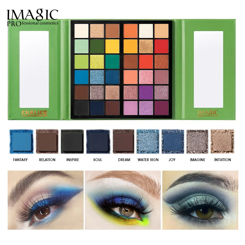IMAGIC Eyeshadow Palette Matte Make Up Palette Highlight Blus Shimmer Pearlescent Waterproof  Eye shadow Powder And Body Paint
