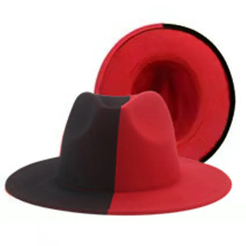 Colorful Wide Brim New Style Church Derby Top Hat Panama Felt Fedoras Hat for Men Women artificial wool British style Jazz Cap