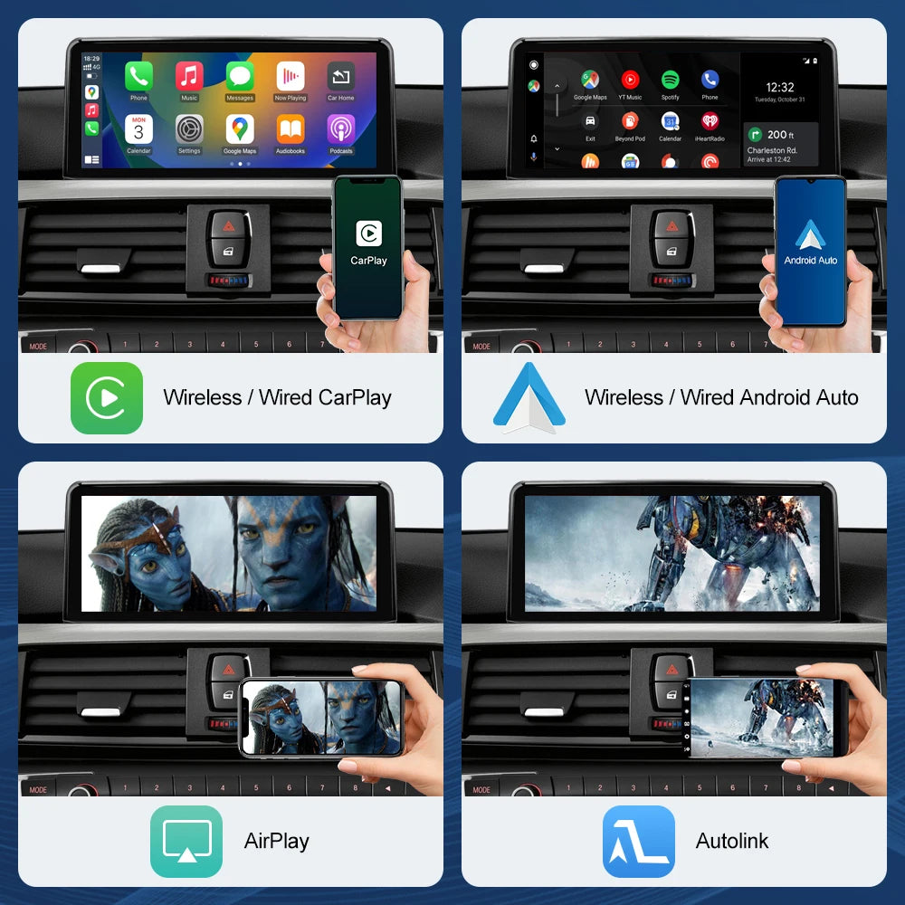 Multimedia AHD Display For BMW 1/2/3/4 Series F20/F21/F22/F30/F31/F32/F33 Touch Screen Wireless Carplay Android Auto Navigation