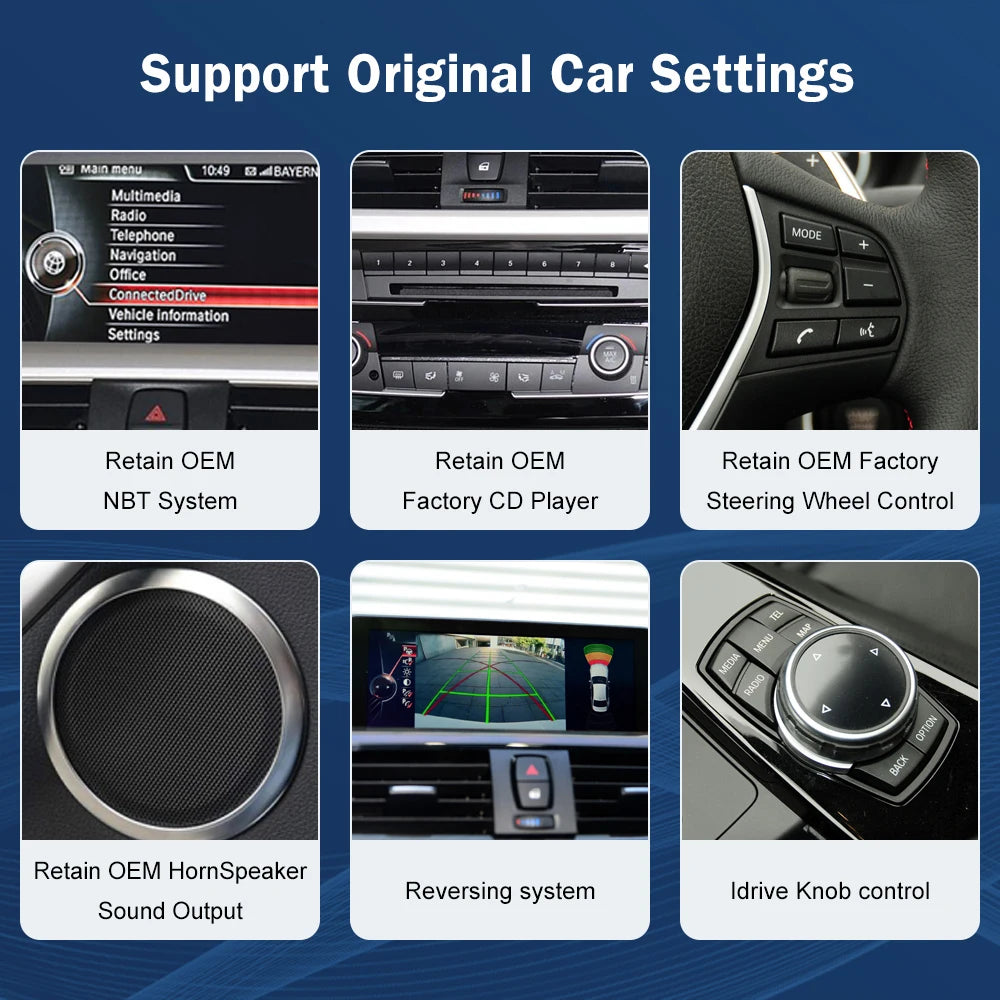 Multimedia AHD Display For BMW 1/2/3/4 Series F20/F21/F22/F30/F31/F32/F33 Touch Screen Wireless Carplay Android Auto Navigation