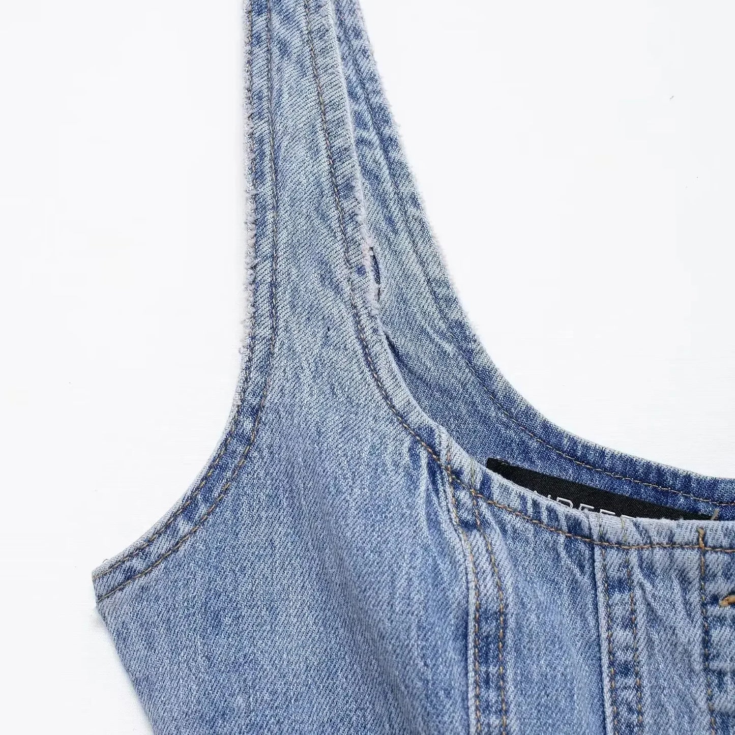 TRAFSHE Summer Ladies Zipper Denim Dress Women Elegant Spaghetti Strap Sexy O-Neck Vintage Casual Female Sling Mid-Long Dress ﻿