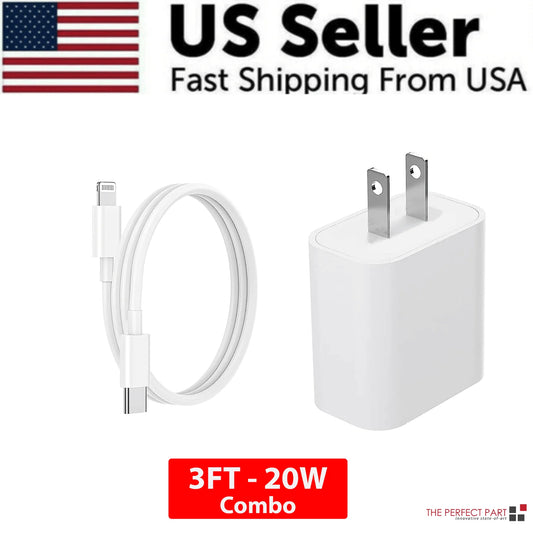 2024 USB-C Fast Charger PD Adapter Cable 20W for iPhone 14/13/12/11 XR Pro iPad High Efficiency Data Cable