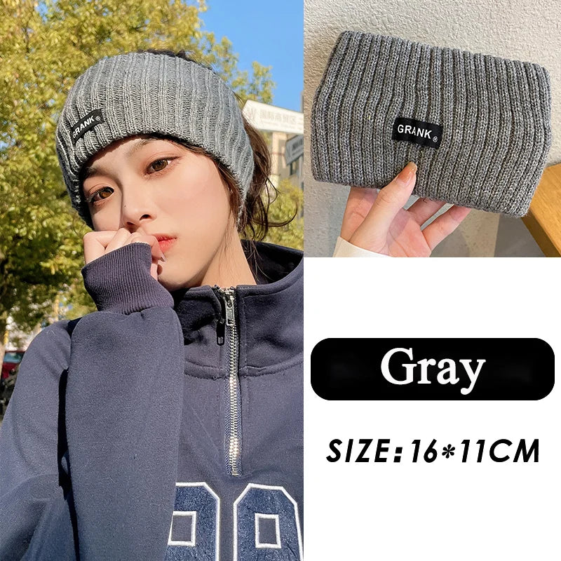 Knitted Headband Headwear Warm Thicken Wide-brim Woolen Headband Hair Accessories Hair Band Hair Band Face Wash Sports Hair Band
