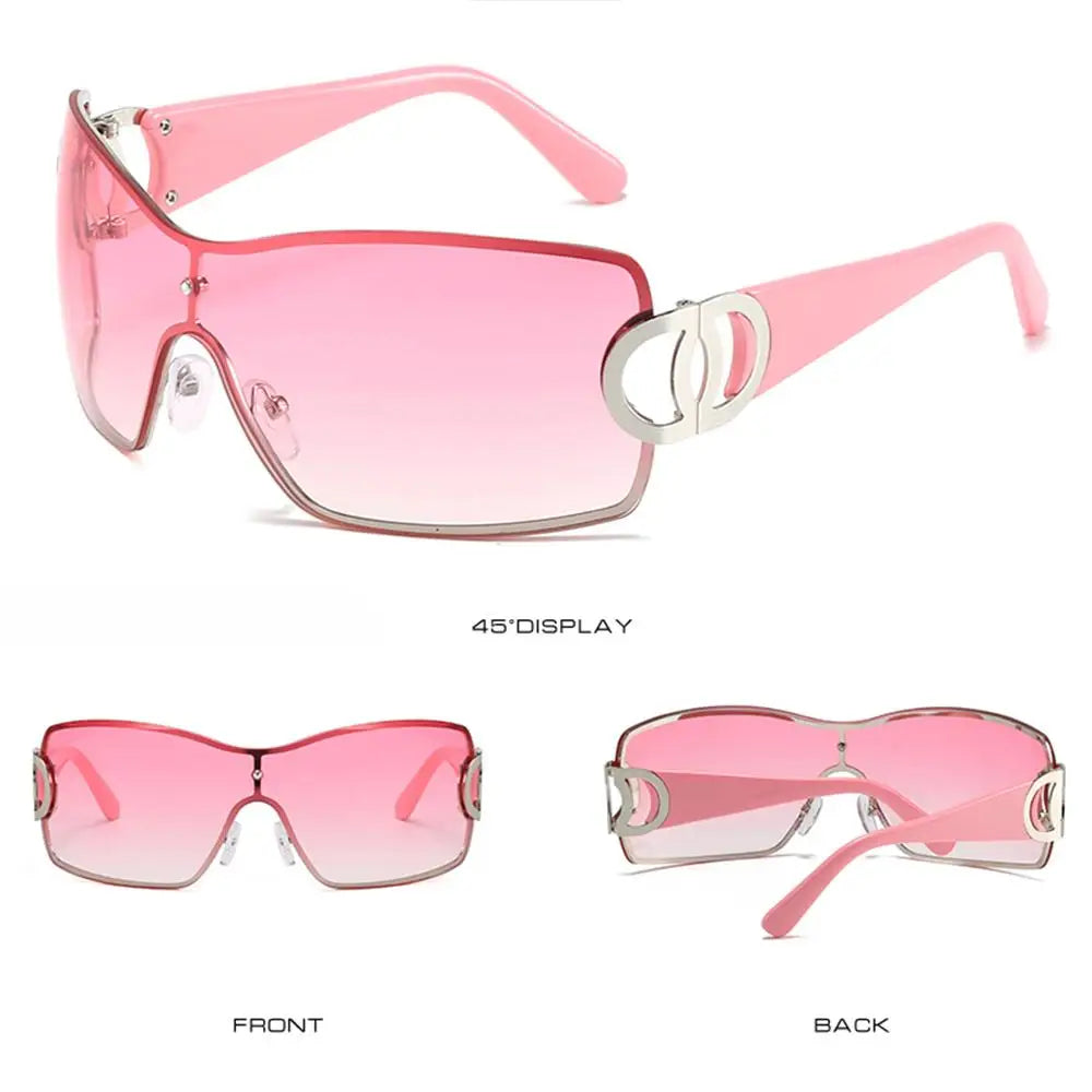 New Oversize Sports Men's Cycling Sun Glasses Punk One Piece Goggle Women 2000'S Brand Designer Sun Glasses Y2k Sunglasses