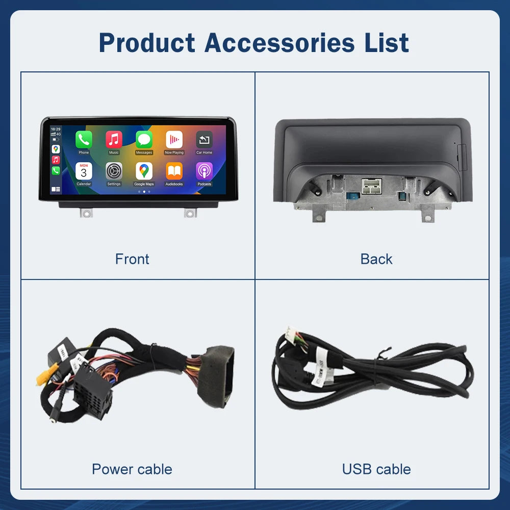 Multimedia AHD Display For BMW 1/2/3/4 Series F20/F21/F22/F30/F31/F32/F33 Touch Screen Wireless Carplay Android Auto Navigation