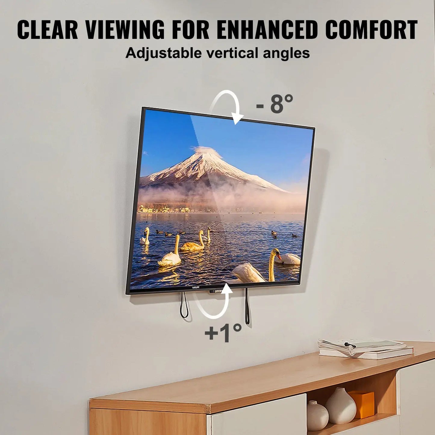 Universal Low Profile TV Wall Mount for 37-70 Inch TVs Max VESA 600x400 132 Lbs Capacity Tilt TV Brackets Holds up to 132 Lbs