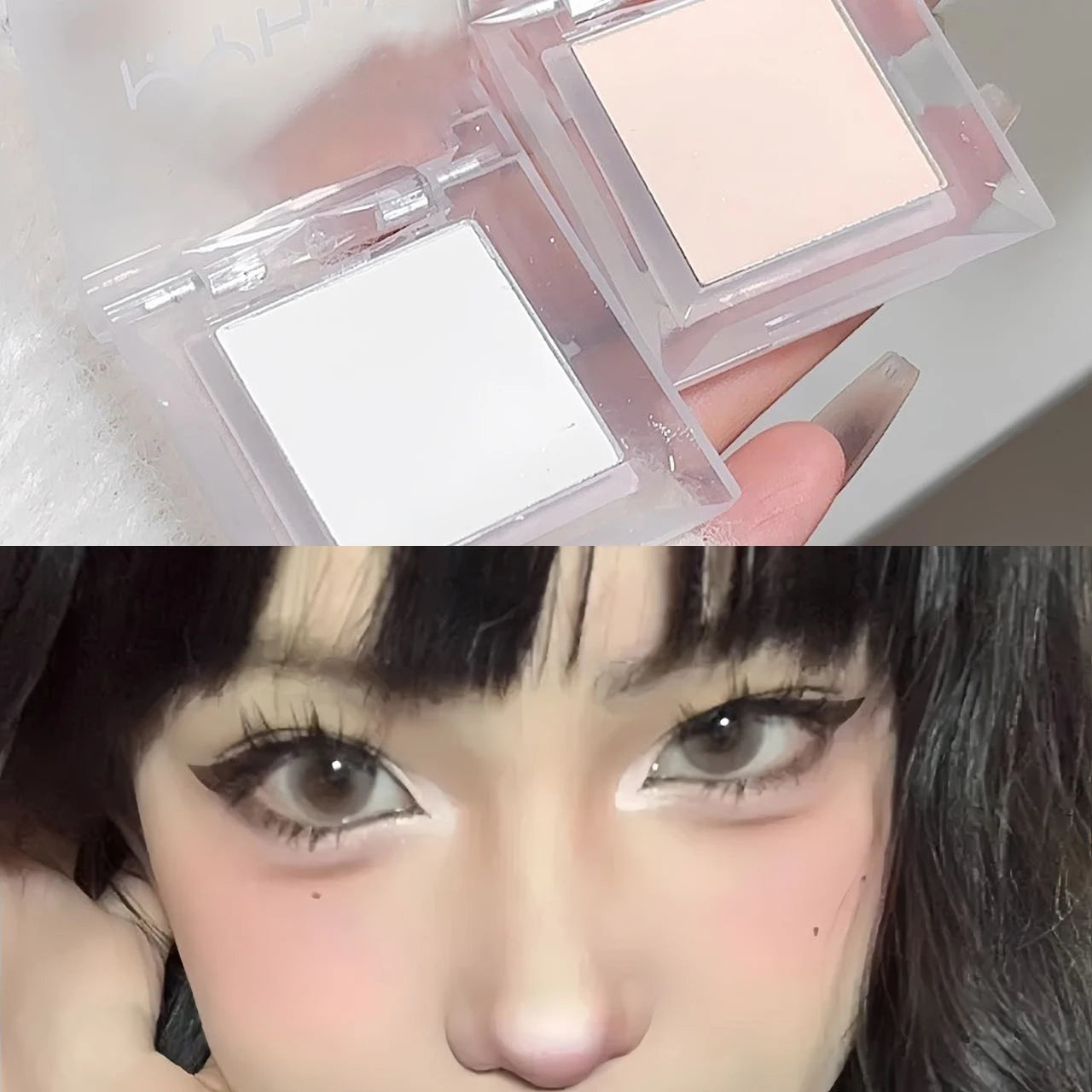 Monochrome White Jade Highlighter Eye Shadow Palette Waterproof Matte White Brighten Eye Head Lying Silkworm Eyeshadow Make Up