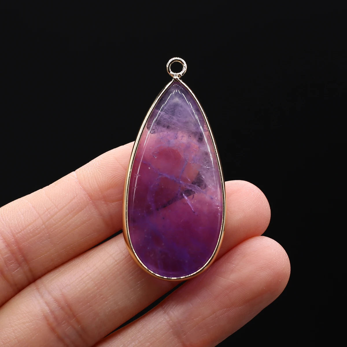 Natural Stone Pendants Water Drop Labradorite Amethyst for Trendy Jewelry Making DIY Women Necklace Accessory