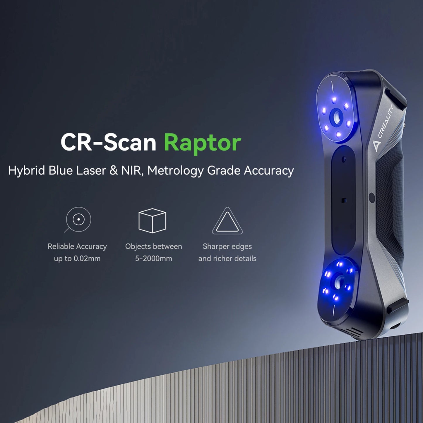 Creality 3D CR-Scan Raptor Multi-line blue and near-infrared consumer 3D scanner for 3D printing reverse engineering