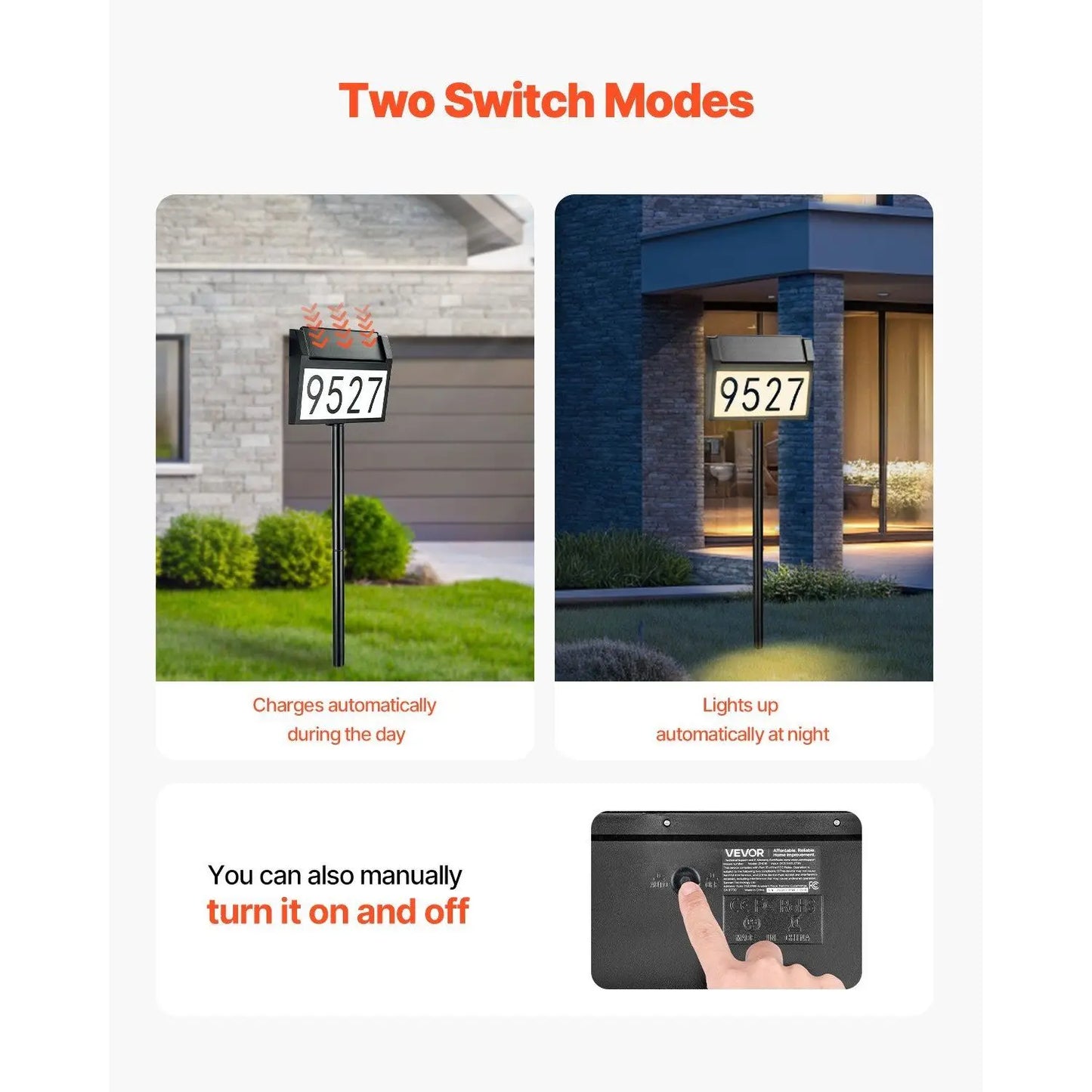 Stable Waterproof Solar LED House Address Signs Illuminated Yard Street Numbers for Home Premium Outdoor LED Illuminated Sign