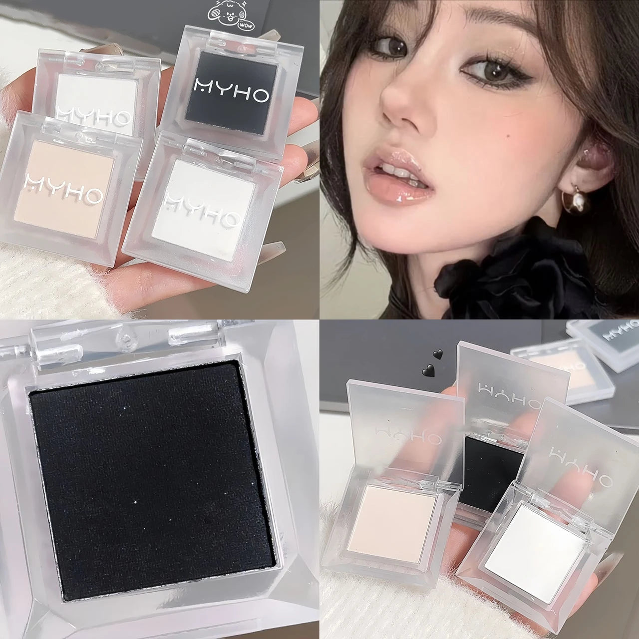 Monochrome White Jade Highlighter Eye Shadow Palette Waterproof Matte White Brighten Eye Head Lying Silkworm Eyeshadow Make Up
