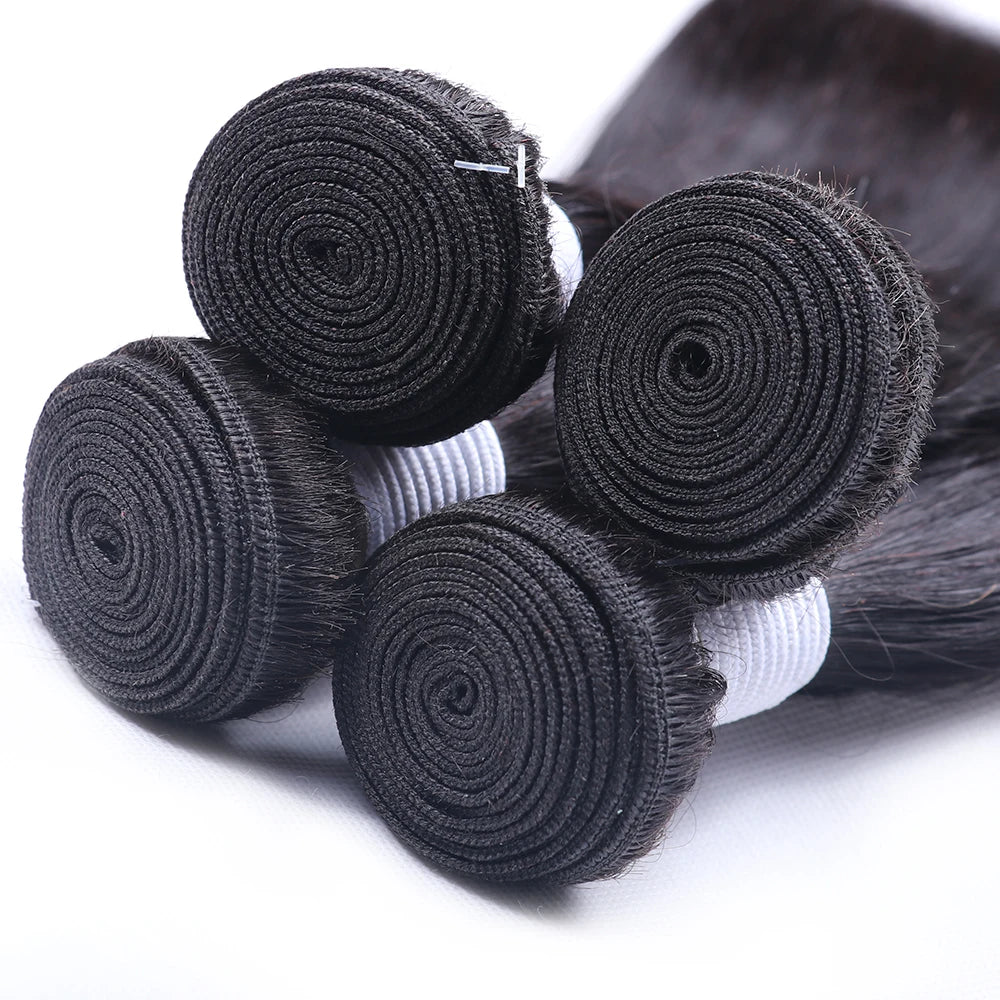 Natural Color Long straight Human Hair Bundles 30 40 Inches Brazilian Hair Bundles Remy Hair Extensions 3/4 Pieces For Women