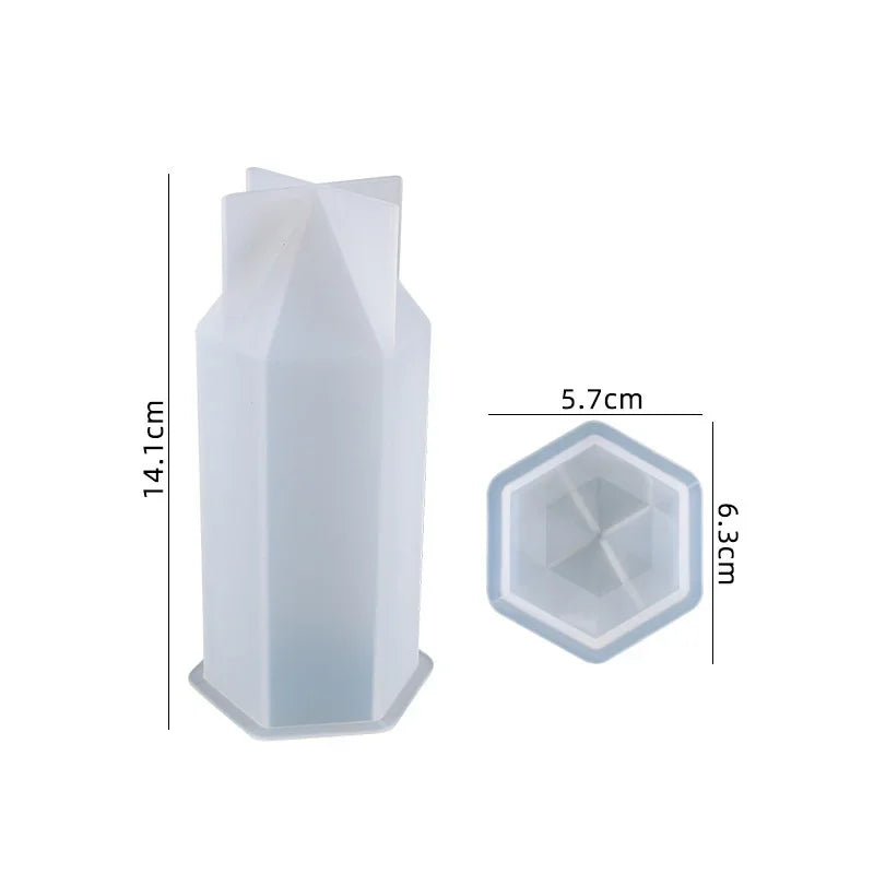 Crystal Resin Molds Hexagonal Cone Centrum Cuboid Molds Silicone Resin Mold, Cube Resin Mold for Jewelry Making Handcrafts DIY T