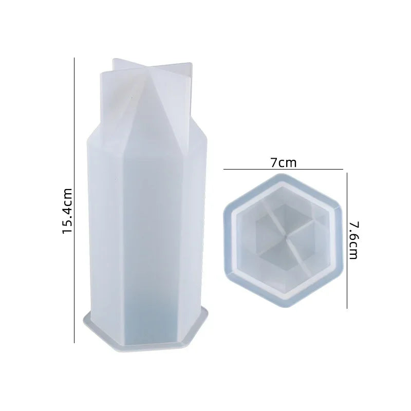 Crystal Resin Molds Hexagonal Cone Centrum Cuboid Molds Silicone Resin Mold, Cube Resin Mold for Jewelry Making Handcrafts DIY T