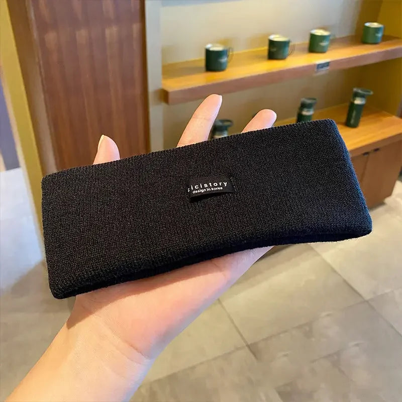 Knitted Headband Headwear Warm Thicken Wide-brim Woolen Headband Hair Accessories Hair Band Hair Band Face Wash Sports Hair Band