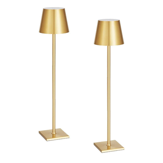 2 PCS Cordless Table Lamps Gold Rechargeable Battery Desk Lamps with Adjustable Height