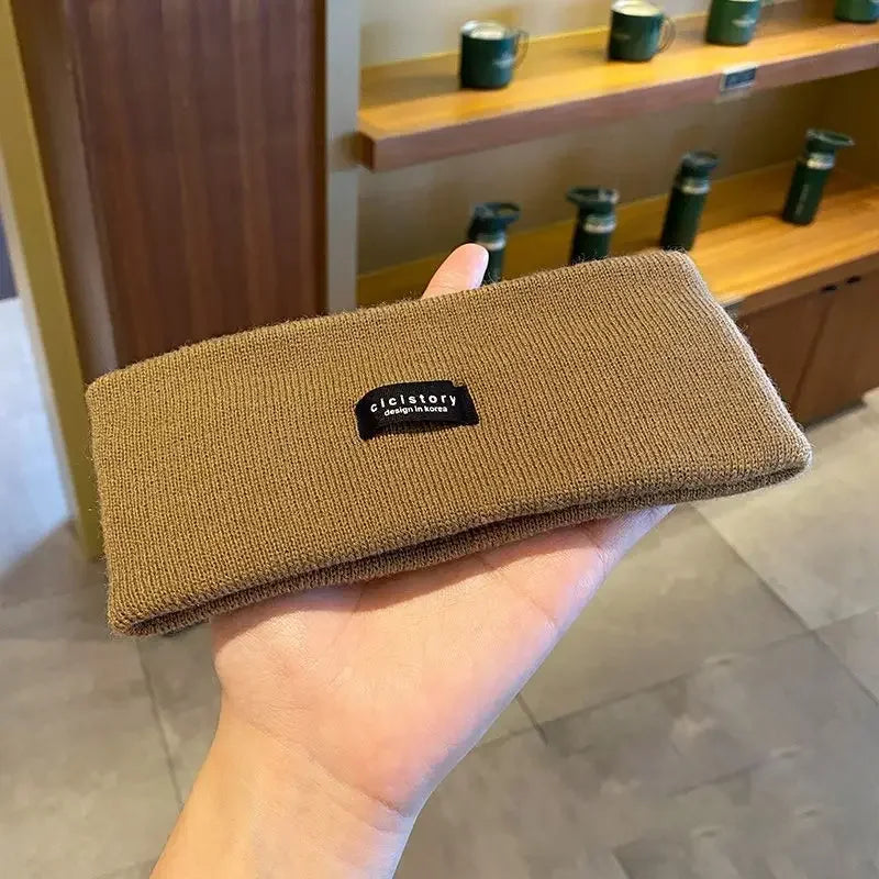 Knitted Headband Headwear Warm Thicken Wide-brim Woolen Headband Hair Accessories Hair Band Hair Band Face Wash Sports Hair Band