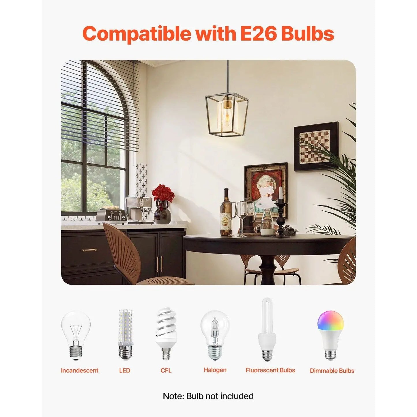 Black Iron Cage Metal Pendant Light with Glass Shade Elegant Chandelier & Pendant Lighting