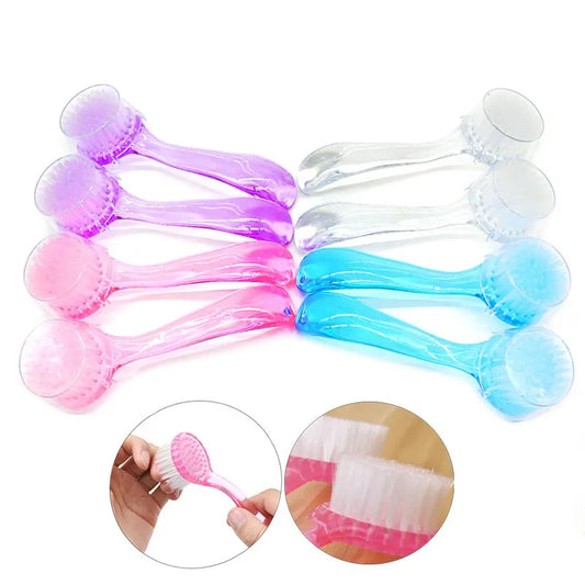 New Plastic Nail Brush Soft Remove Dust Make Up Washing Brushes Dust Round Head Powder Clean With Cap Pedicure