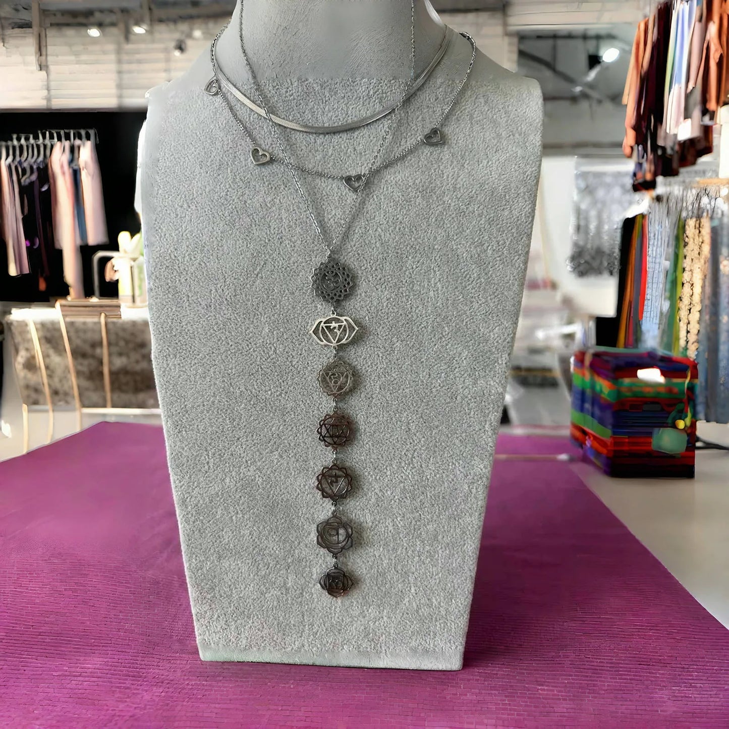 Stainless steel hollow out long charm pendant for women ladies girls sliver gold color clavicle chain necklace personality jewel