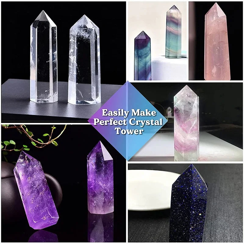 Crystal Resin Molds Hexagonal Cone Centrum Cuboid Molds Silicone Resin Mold, Cube Resin Mold for Jewelry Making Handcrafts DIY T